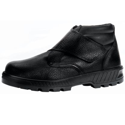 Imagem de BOTA DE COURO VAQUETA N° 38 C/ CADARCO E C/ FORRO BIQUEIRA PLASTICA  SOLADO PU BIDENSIDADE PRETO