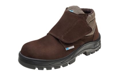 Imagem de BOTA DE COURO NOBUCK HIDROFUGADO C/ VELCRO N° 37 MARROM C/ BICO DE COMPOSITE SOLADO PU-BIDENSIDADE