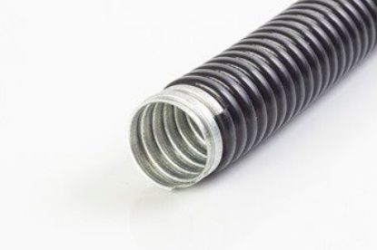 Imagem de ELETRODUTO FLEXIVEL 1 1/2" EM FITA DE ACO ZINCADO PRETO ANTI-CHAMA P/ TEMPERATURAS -5° A 60°
