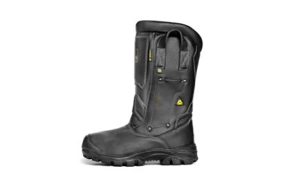 Imagem de BOTA DE COURO HIDRIFUGADO P/ BOMBEIRO N° 46 C/ FORRO BIQUEIRA DE COMPOSITE SOLADO DE BORRACHA PRETA