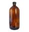 Imagem de FRASCO DE VIDRO AMBAR QUIMIO 1000ML C/ TAMPA PLASTICA ROSCA PRETA E BATOQUE