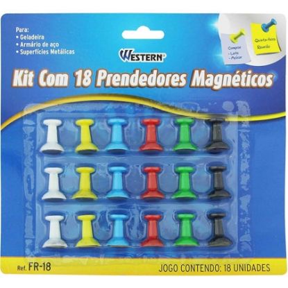 Imagem de IMÃ FIXADOR DE LEMBRETES COLORIDO PR-18 WESTERN BT 18 UN
