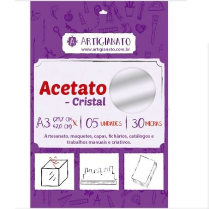 Imagem de ACETATO CRISTAL A3 0,30 MICRAS ARTIGIANATO PT 5 UN