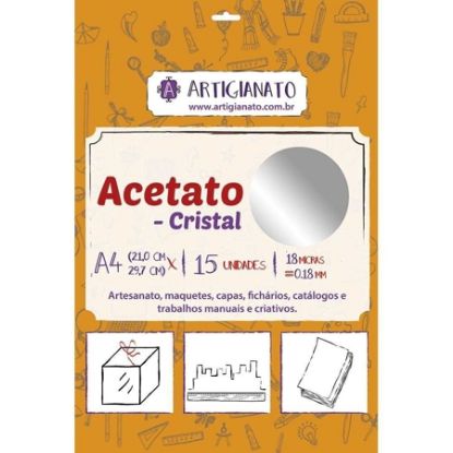 Imagem de ACETATO CRISTAL A4 0,18 MICRAS ARTIGIANATO PT 15 UN