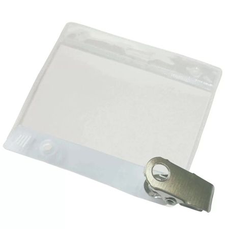 Imagem de CRACHÁ HORIZONTAL TRANSPARENTE PRESILHA 70X100MM 3836 PLASTPARK PT 10 UN