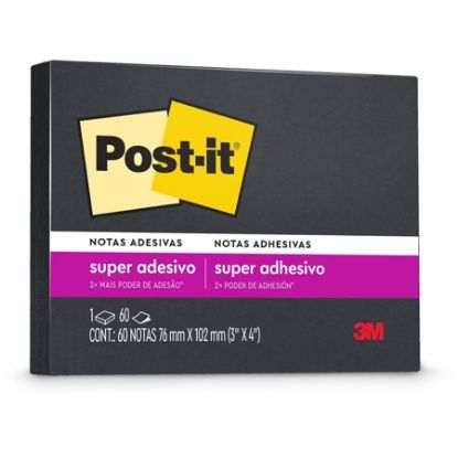 Imagem de BLOCO DE NOTAS ADESIVAS POST-IT, PRETO, 76 MM X 76 MM - 60FOLHAS, 3M - PT 1 UN
