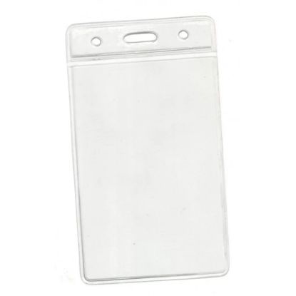 Imagem de CRACHÁ VERTICAL TRANSPARENTE S/ CORDÃO 85X60MM 3820 PLASTPARK PT 10 UN