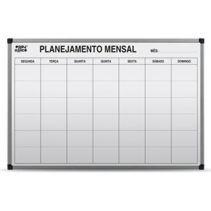 Imagem de QUADRO BRANCO 90X60 PLANEJAMENTO MENSAL ALUMÍNIO AL-9060PM EASY OFFICE PT 1 UN