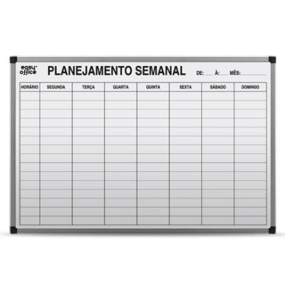 Imagem de QUADRO BRANCO 90X60 PLANEJAMENTO SEMANAL ALUMÍNIO AL-9060PS EASY OFFICE PT 1 UN