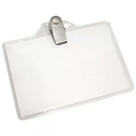 Imagem de CRACHÁ HORIZONTAL TRANSPARENTE PRESILHA FIXA 70X100MM 232 PLASTPARK PT 50 UN