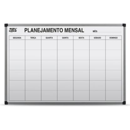 Imagem de QUADRO BRANCO 90X60 PLANEJAMENTO MENSAL ALUMÍNIO AL-9060PM EASY OFFICE PT 1 UN