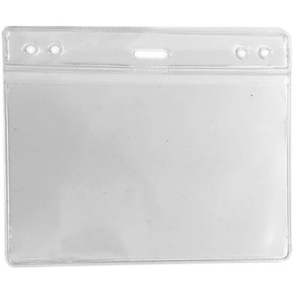 Imagem de CRACHÁ HORIZONTAL TRANSPARENTE S/ CORDÃO 120X80MM 3912 PLASTPARK PT 10 UN