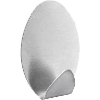 Imagem de GANCHO  ADESIVO OVAL EM INOX C/2