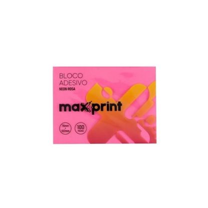 Imagem de BLOCO ADESIVO NEON ROSA 76MM X 102MM C/ 100 FOLHAS