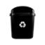 Imagem de LIXEIRA PLASTICA INDIVIDUAL  40L P/ COLETA SELETIVA S/ POSTE E HASTE PLASTICA PRETO