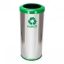 Imagem de LIXEIRA EM ACO INOX  22L  24 X 50CM C/ ARO PINTADO VERDE