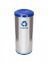 Imagem de LIXEIRA EM ACO INOX  50L C/ TAMPA MEIA ESFERA PINTADA AZUL