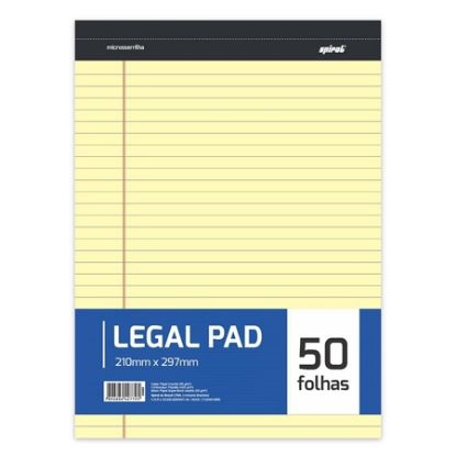 Imagem de BLOCO PAPEL A4 AMARELO LEGAL PAD COM 50 FOLHAS - SPIRAL UN 1 BL