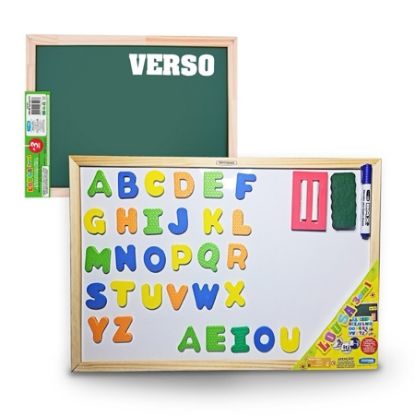 Imagem de QUADRO ESCOLAR DUPLA FACE, BRANCO / VERDE, 60 X 40CM, 7209, CORTIARTE - PT 1 UN