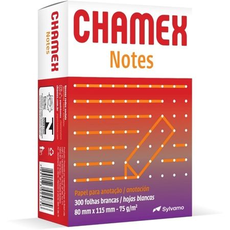 Imagem de BLOCO DE ANOTAÇÃO COMPACTO SEM PAUTA CHAMEX NOTES, 75G, 80X115MM, 300 FOLHAS - BL 300 FL