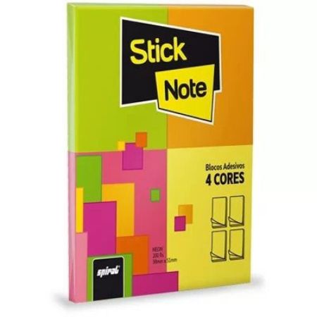 Imagem de BLOCO DE NOTAS ADESIVAS  38 X 51MM SORTIDO  4 BL C/ 50 FLS