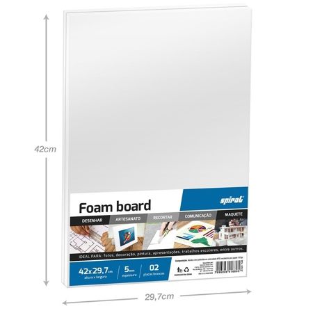 Imagem de PLACA FOAM 42CMX29,7CMX5MM BRANCA SPIRAL PT 2 UN