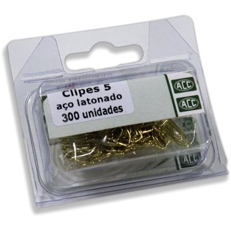 Imagem de CLIPS NR.5 LATONADO (PT C/300UN) DOURADO ACC PT 1 UN