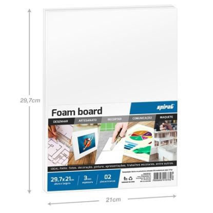 Imagem de PLACA FOAM 29,7CMX21CMX3MM BRANCA SPIRAL PT 2 UN