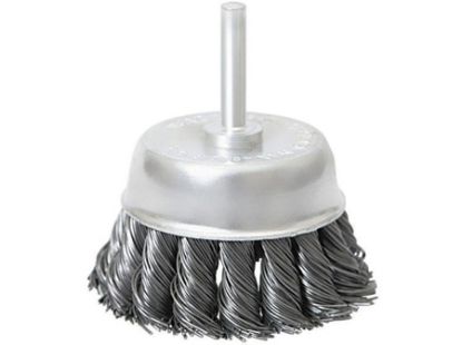 Imagem de ESCOVA DE ACO CARBONO TIPO COPO 65MM HASTE 6MM C FIO TORCIDO