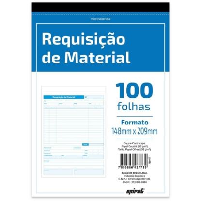 Imagem de REQUISIÇÃO DE MATERIAL 100 FOLHAS 209X148MM 361 SPIRAL PT 1 UN