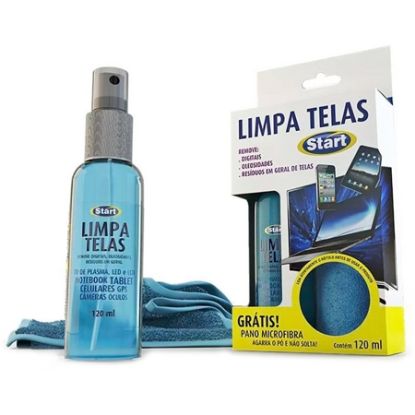 Imagem de LIMPADOR DE TELAS C/120ML + PANO MICROFIBRA START QUIMICA BT 1 UN