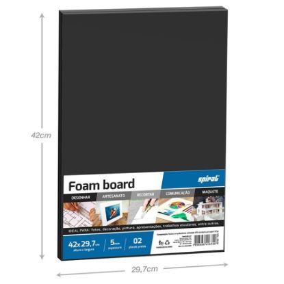 Imagem de PLACA FOAM 42CMX29,7CMX5MM PRETO SPIRAL PT 2 UN