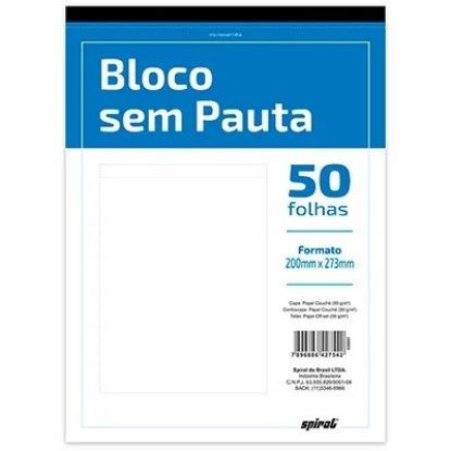 Imagem de BLOCO ANOTAÇÃO S/PAUTA 200X273MM SERRILHADO 50FLS 27542 SPIRAL UN 1 UN
