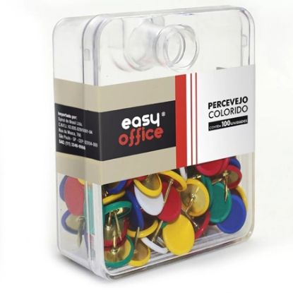 Imagem de PERCEVEJO 9,5MM COLORIDO 100301 EASY OFFICE PT 100 UN