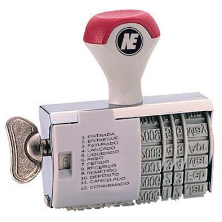 Imagem de CARIMBO DATADOR C/12 DIZERES DE 4MM NOVA ERA CX 1 UN