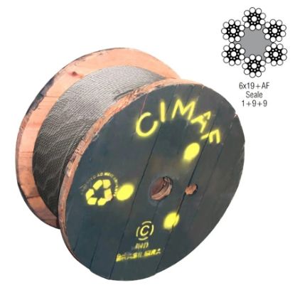 Imagem de CABO DE ACO CARBONO  6MM X 41  ALMA DE FIBRA ( AF) POLIDO