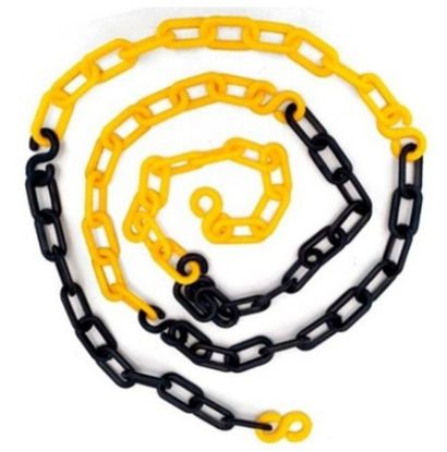 Imagem de CORRENTE PLASTICA 10MM AMARELA/PRETO C/10M